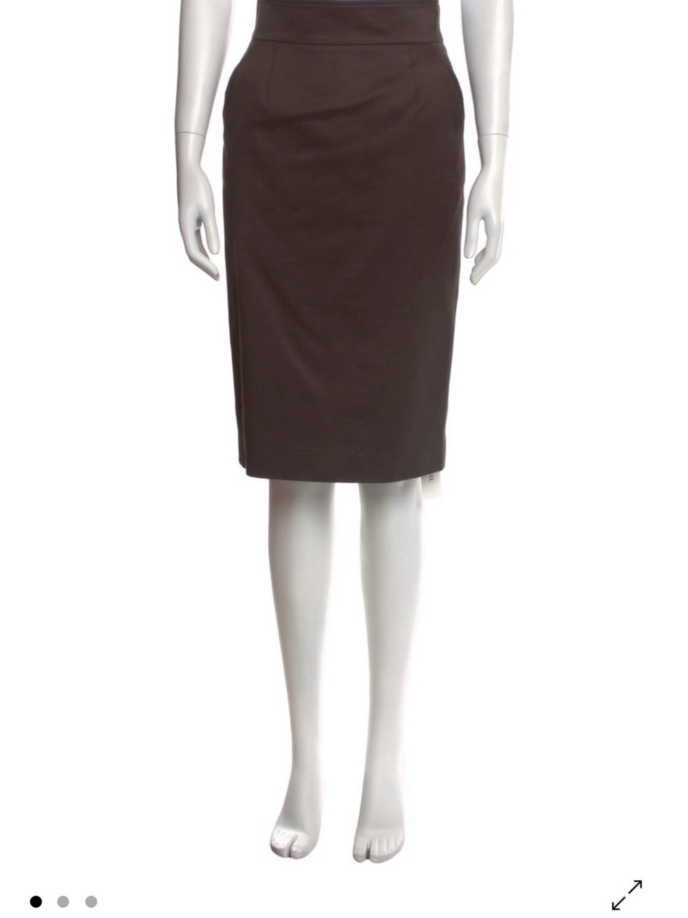 Escada Brown Cotton Blend Pencil Skirt